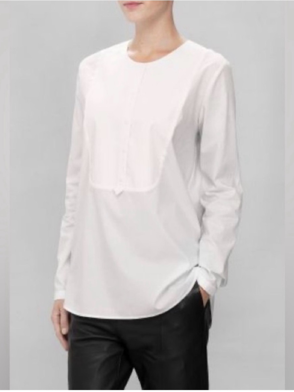 Everlane White Cotton Tuxedo button down size 4